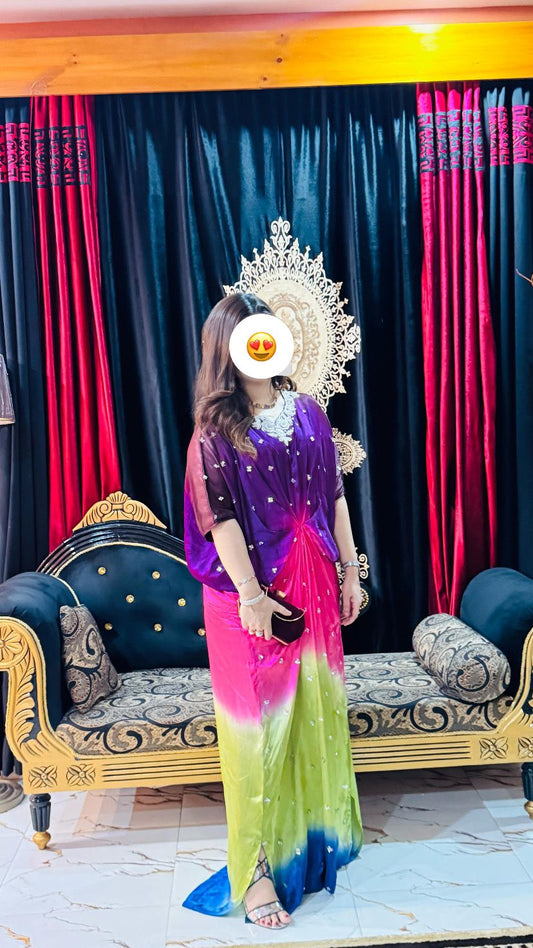 Ombre Dyed Pure Silk Kaftan