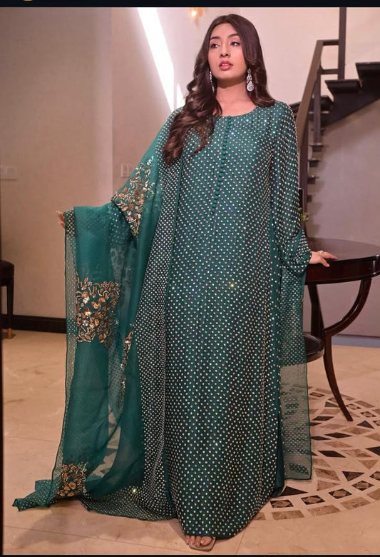 Sequined Organza Maxi Set