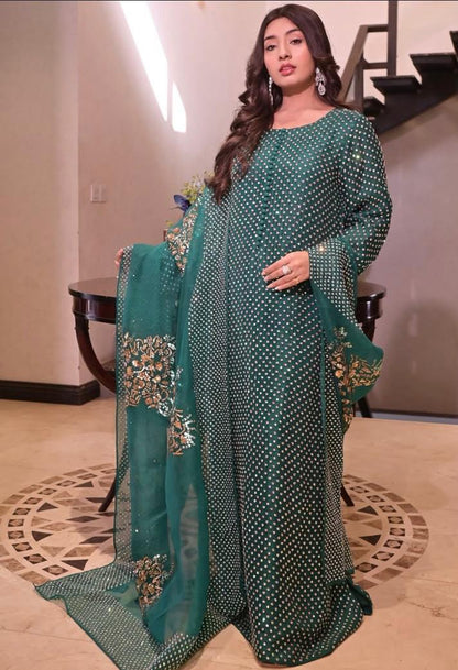 Sequined Organza Maxi Set